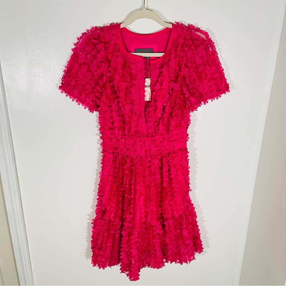 NWT Anthropologie Somerset Mini Dress Floral Appliqué Edition Pink - Picture 2 of 10